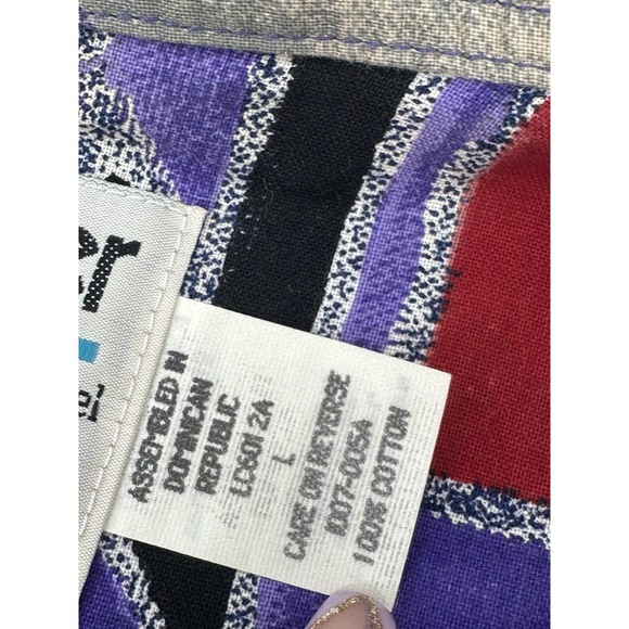 VTG 80s WRANGLER Women's L Western Shirt Aztec Abstract Southwest Print - Picture 5 of 7